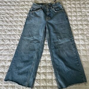 Topshop Drew cropped kick flare denim